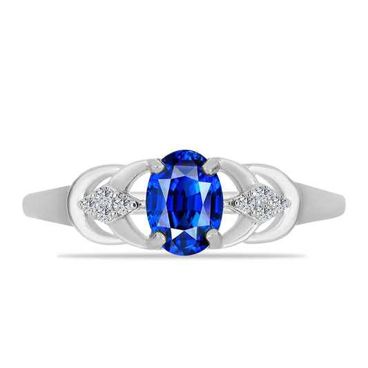 Anillo de Plata con Zafiro Azul Australiano y Topacio Blanco