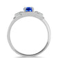 Anillo de Plata con Zafiro Azul Australiano y Topacio Blanco