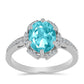 Anillo de Plata con Cuarzo Paraiba y Topacio Blanco