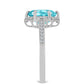 Anillo de Plata con Cuarzo Paraiba y Topacio Blanco
