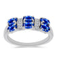 Anillo de Plata con Zafiro Azul Australiano y Topacio Blanco