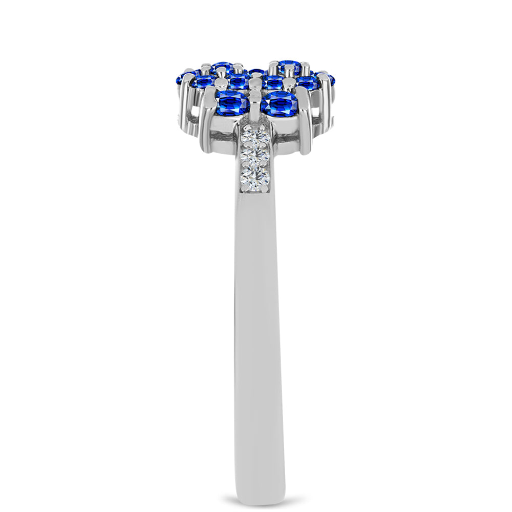 Anillo de Plata con Zafiro Azul Australiano y Topacio Blanco 4 