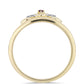 Anillo de Plata Bañada en Oro con Diamante Púrpura y Diamante blanco