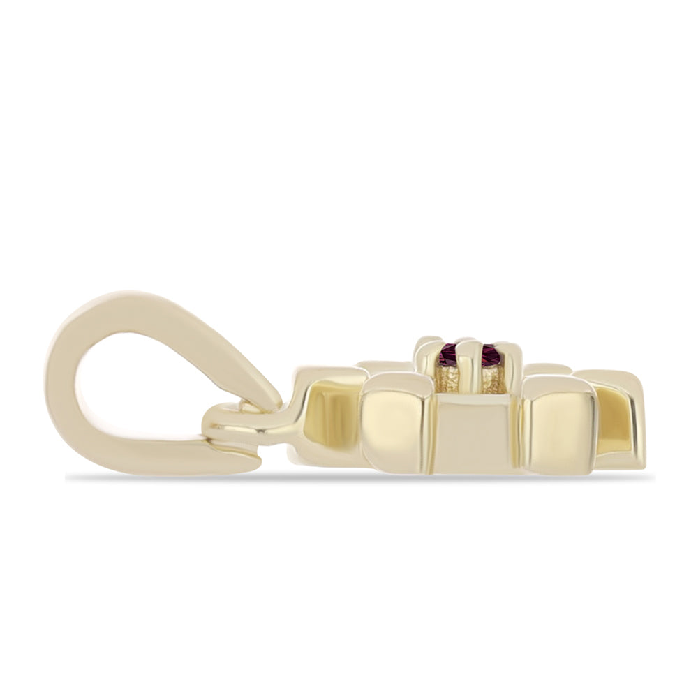 Colgante de Plata Bañada en Oro con Diamante Púrpura 2 