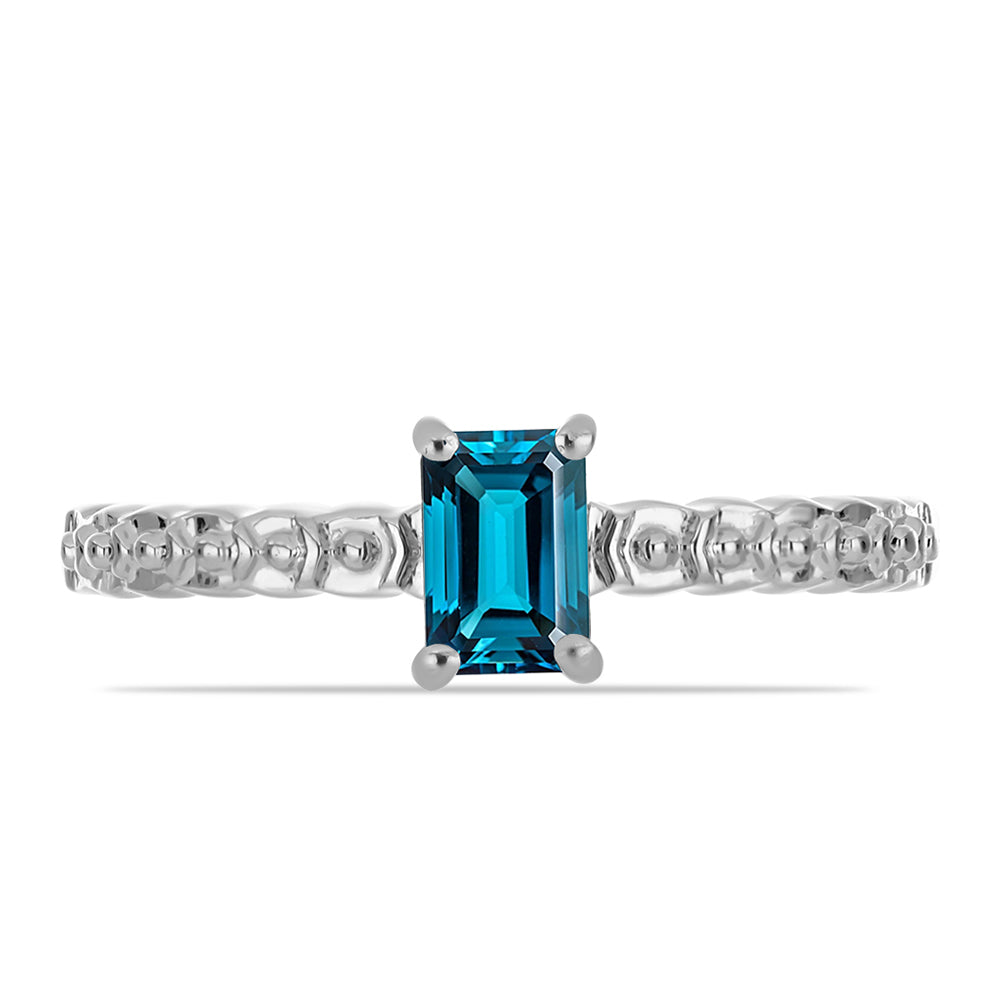 Anillo de Plata con Topacio Azul Londres