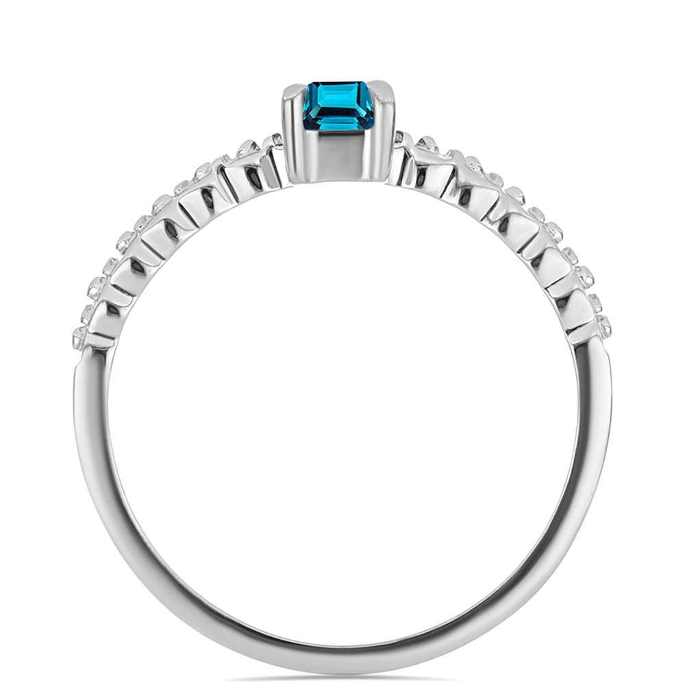 Anillo de Plata con Topacio Azul Londres 2 