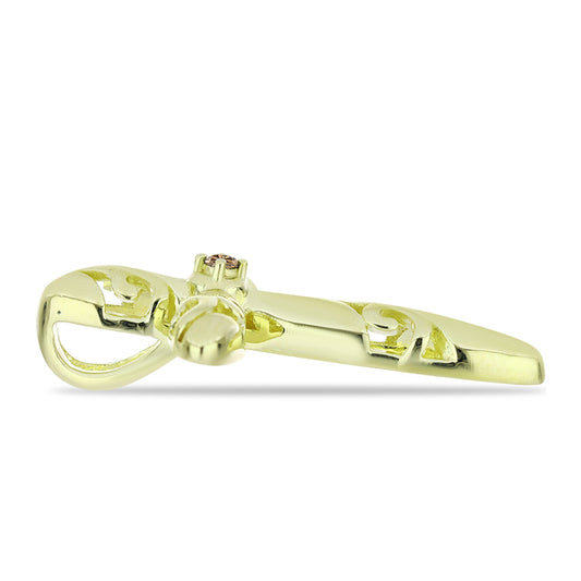 Colgante de Plata Bañada en Oro con Diamante Champagne