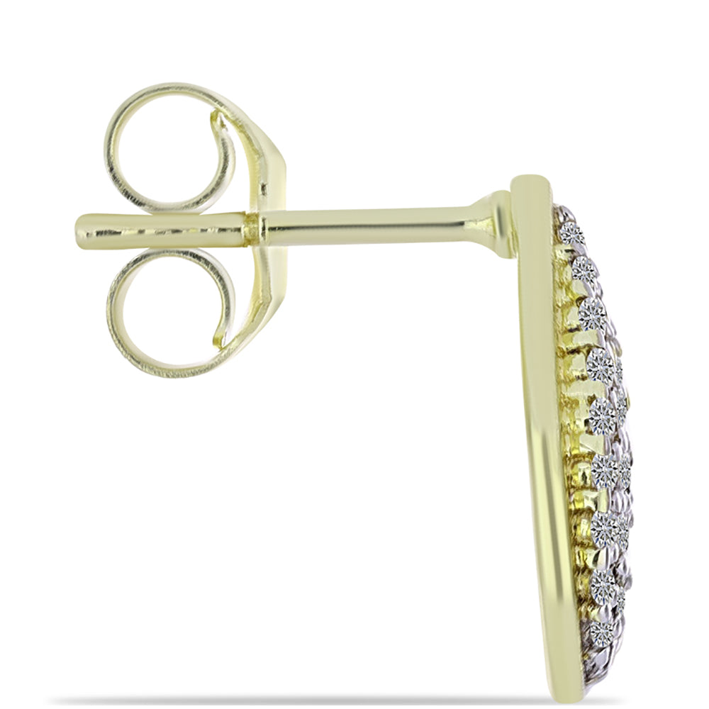 Conjunto de Plata Bañada en Oro con Diamante Champagne y Topacio Blanco ( Pendientes +Anillo +Colgante ) 7 