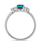 Anillo de Plata con Topacio Azul Londres y Topacio Blanco