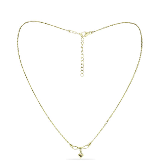 Collar de Plata Bañada en Oro con Diamante Champagne