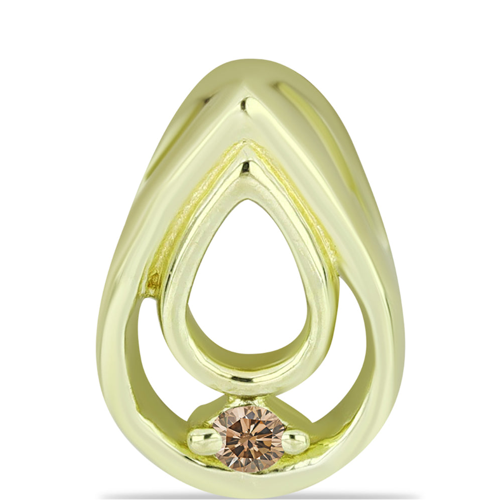 Colgante de Plata Bañada en Oro con Diamante Champagne 1 