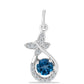 Colgante de Plata con Topacio Azul Londres y Topacio Blanco