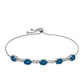 Pulsera de Plata con Topacio Azul Londres y Topacio Blanco