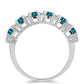 Anillo de Plata con Topacio Azul Londres y Topacio Blanco