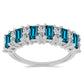 Anillo de Plata con Topacio Azul Londres y Topacio Blanco
