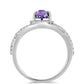 Anillo de Plata con Amatista de Marruecos y Topacio Blanco