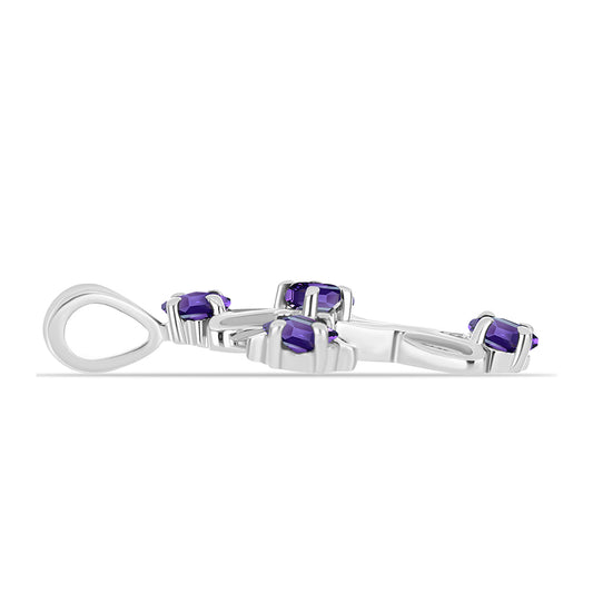 Cruz Colgante de Plata con Amatista de Marruecos