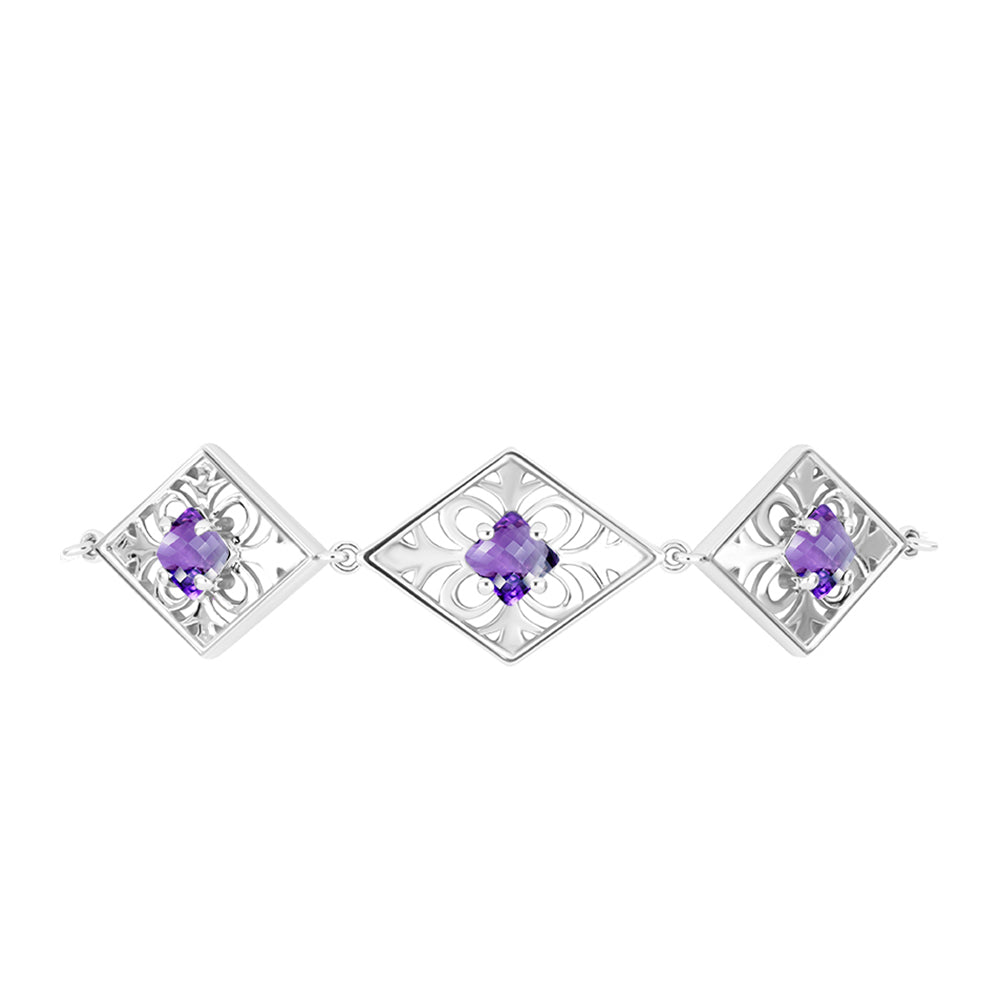 Pulsera de Plata con Amatista de Marruecos