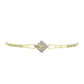 Pulsera de Plata Bañada en Oro con Diamante Champagne y Diamante blanco