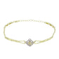 Pulsera de Plata Bañada en Oro con Diamante Champagne y Diamante blanco