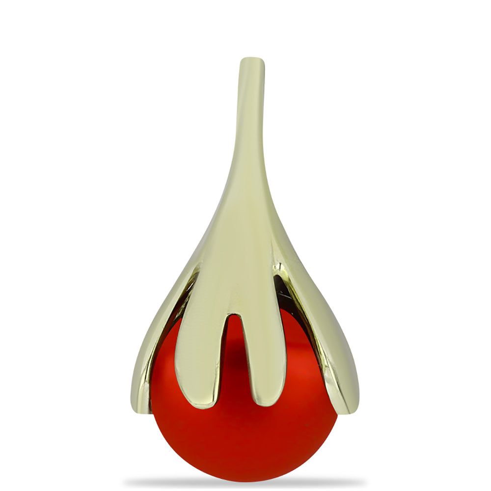 Colgante de Plata Bañada en Oro con Perla roja de río 1 