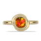 Anillo de Plata Bañada en Oro con Ópalo de fuego americano