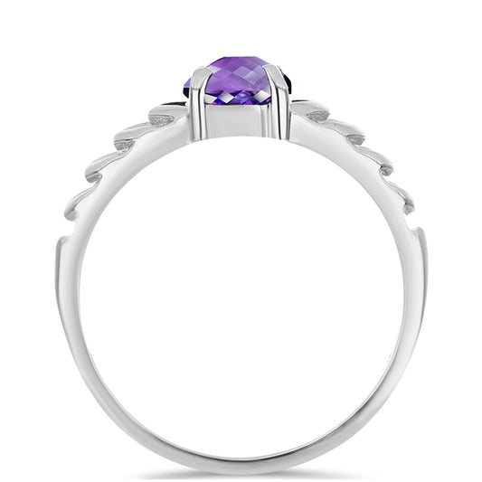 Anillo de Plata con Amatista de Marruecos