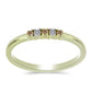 Anillo de Plata Bañada en Oro con Diamante Champagne y Diamante blanco