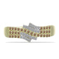 Anillo de Plata Bañada en Oro con Diamante Champagne y Diamante blanco