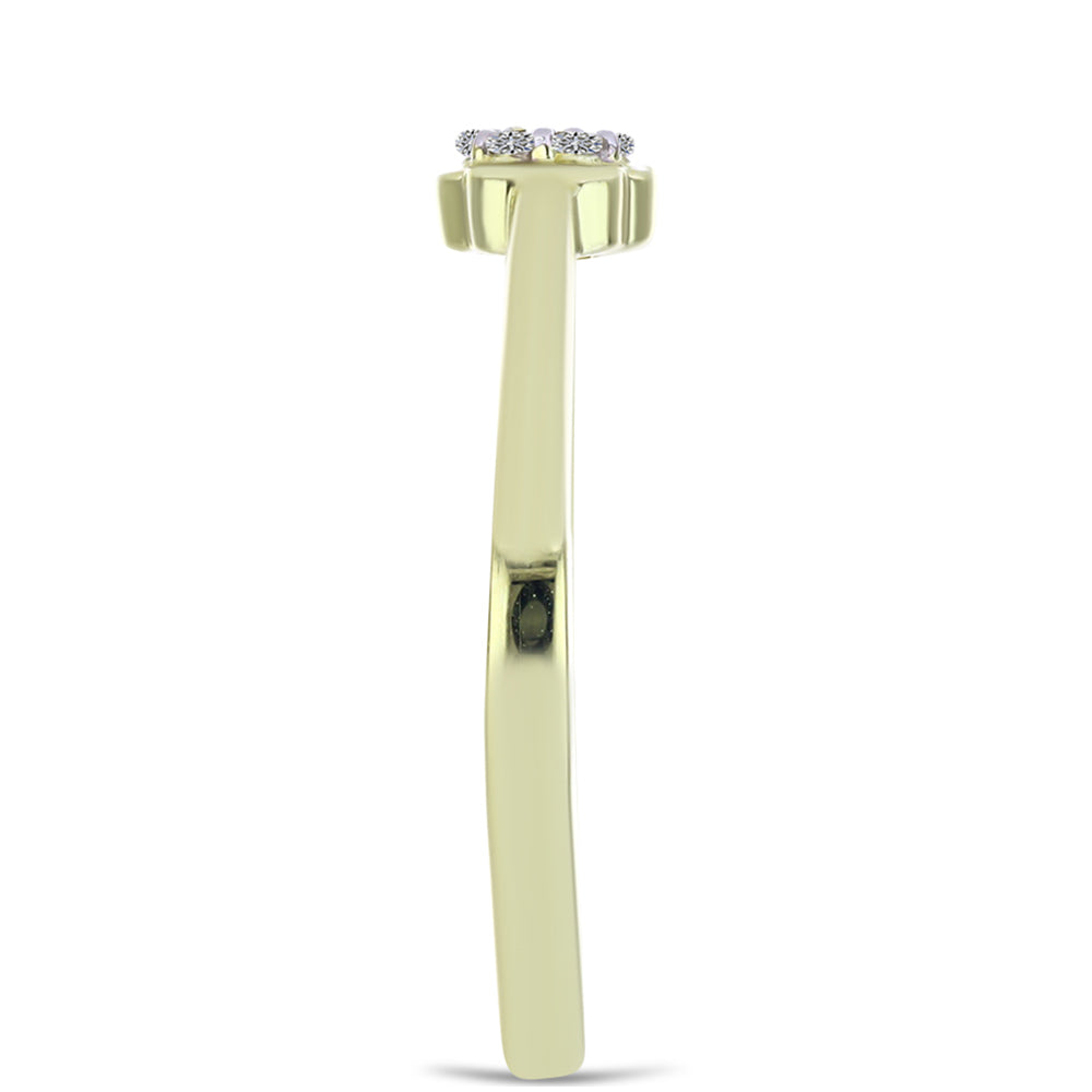 Anillo de Plata Bañada en Oro con Diamante Champagne y Diamante blanco 4 