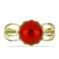 Anillo de Plata Bañada en Oro con Perla roja de río