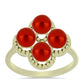 Anillo de Plata Bañada en Oro con Perla roja de río