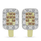 Pendientes de Plata Bañada en Oro con Diamante Champagne y Diamante blanco