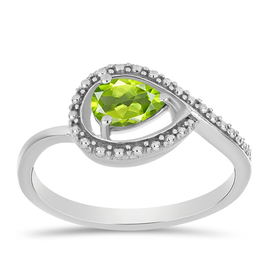 Anillo de Plata con Peridoto de Changbai