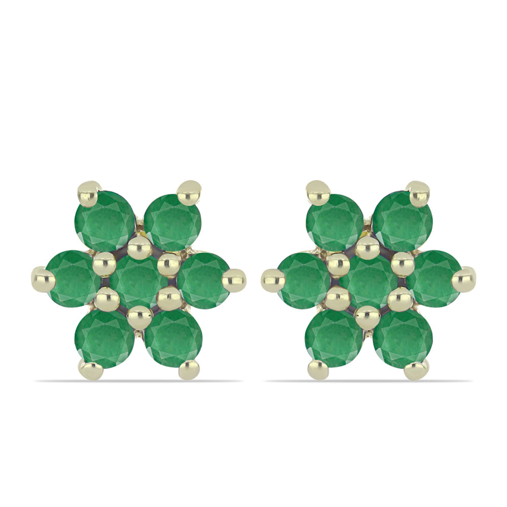 Conjunto de Plata Bañada en Oro con Rubí de Madagascar y Esmeralda de Brasil ( Pendientes ) 4 