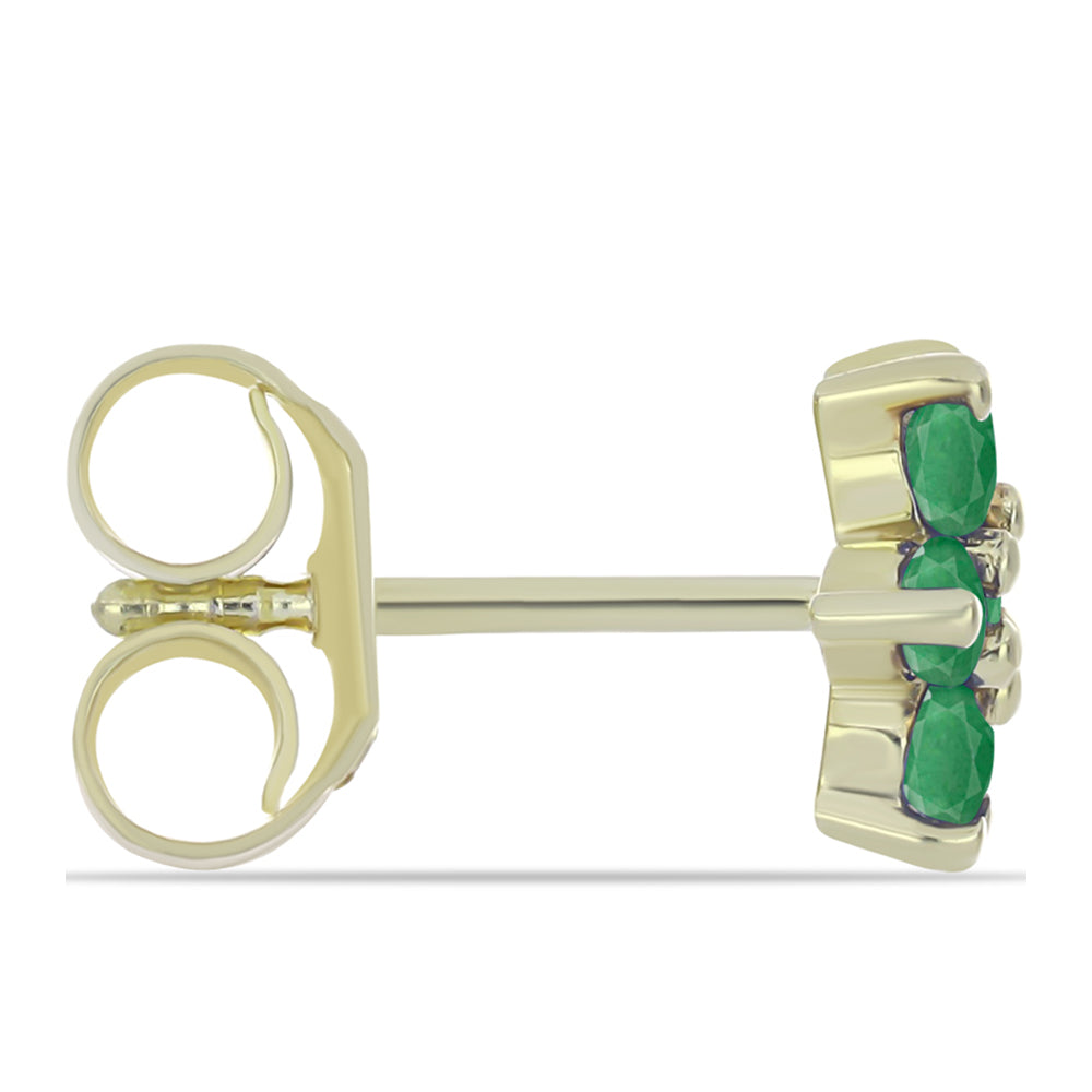 Conjunto de Plata Bañada en Oro con Rubí de Madagascar y Esmeralda de Brasil ( Pendientes )