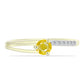 Anillo de Plata Bañada en Oro con Zafiro Amarillo Rosebery y Topacio Blanco
