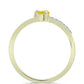 Anillo de Plata Bañada en Oro con Zafiro Amarillo Rosebery y Topacio Blanco