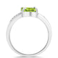 Anillo de Plata con Peridoto de Changbai y Topacio Blanco