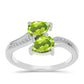 Anillo de Plata con Peridoto de Changbai y Topacio Blanco