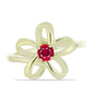 Anillo de Plata Bañada en Oro con Rubí de Madagascar