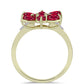 Anillo de Plata Bañada en Oro con Rubí de Madagascar y Topacio Blanco