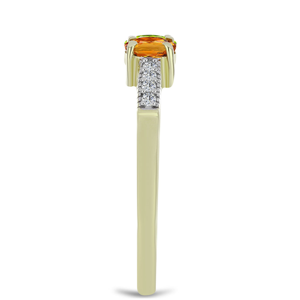 Anillo de Plata Bañada en Oro con Zafiro Arco Iris Rosebery y Topacio Blanco 4 