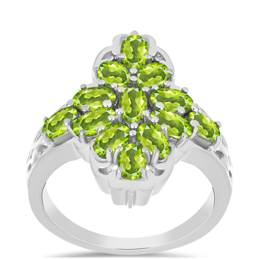 Anillo de Plata con Peridoto de Changbai