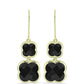 Pendientes de Plata Bañada en Oro con Ónix negro de Suwar