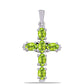 Cruz Colgante de Plata con Peridoto de Changbai