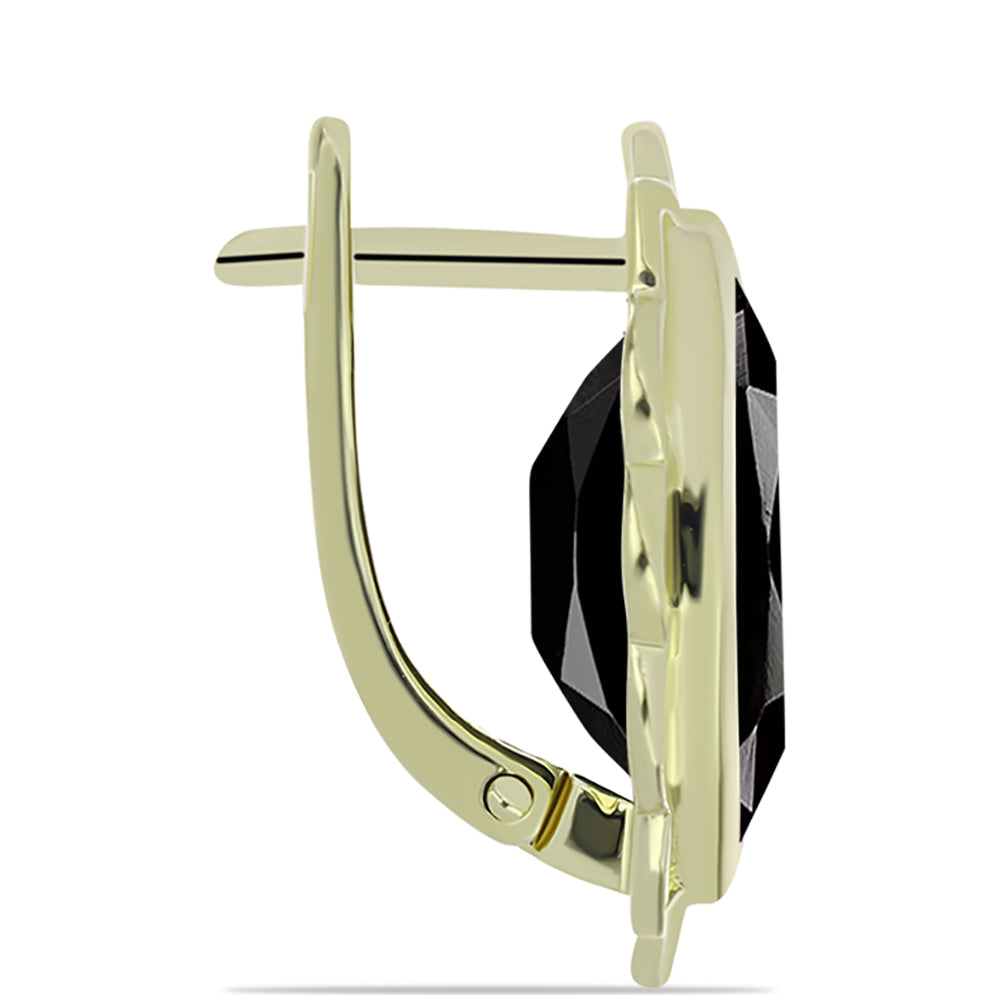 Pendientes de Plata Bañada en Oro con Ónix negro de Suwar 2 