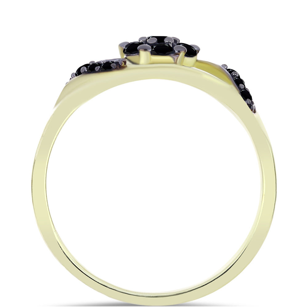 Anillo de Plata Bañada en Oro con Ónix negro de Suwar 2 