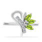 Anillo de Plata con Peridoto de Changbai y Topacio Blanco