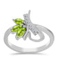 Anillo de Plata con Peridoto de Changbai y Topacio Blanco